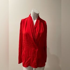 Vintage la chine classy by Galindo wang red blouse